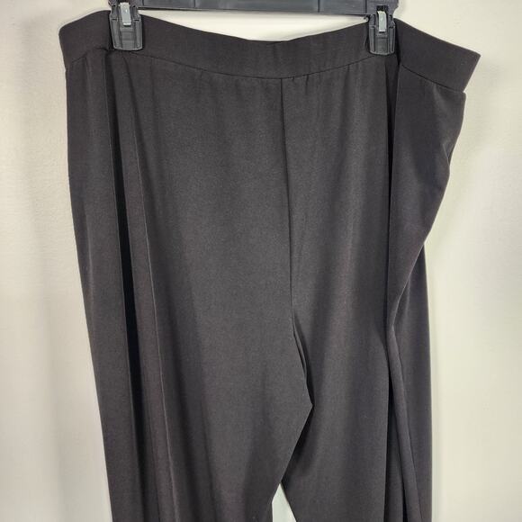Susan Graver Womens Regular Liquid Knit Straight Leg Pants Size 1X Black Pull On - Picture 5 of 10